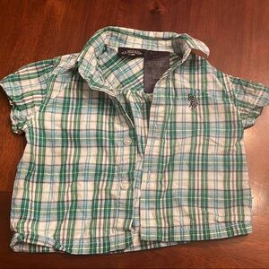 U.S. Polo Assn. Green and White Button Down Shirt